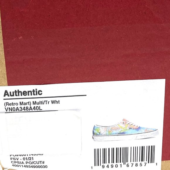 VANS Women's Size VN0A348A40L Authentic Retro Mart Multicolor Canvas Sneakers - Picture 10 of 10